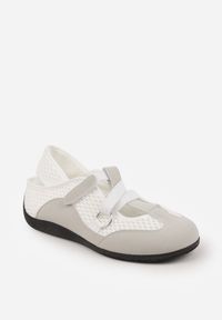 Renee - Szare Tenisówki Sneakeriny z Siateczki z Zapięciem na Rzep Vianate. Okazja: na co dzień. Zapięcie: rzepy. Kolor: szary. Materiał: skóra, koronka. Styl: casual #4