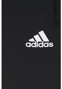 Adidas - adidas spodnie dresowe męskie kolor czarny z aplikacją. Kolor: czarny. Materiał: dresówka. Wzór: aplikacja #2