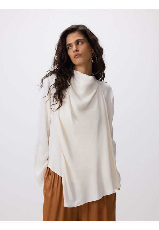 Reserved - Bluzka z wiskozy - złamana biel. Materiał: wiskoza