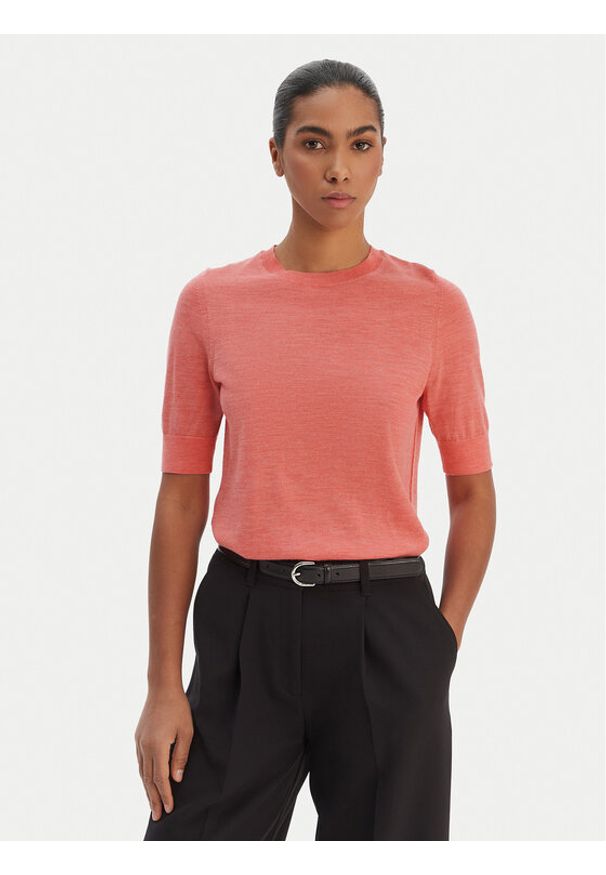 BOSS Sweter Farbella 50544996 Różowy Slim Fit. Kolor: różowy. Materiał: wełna