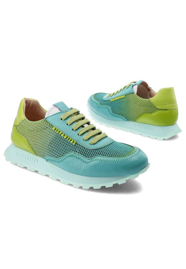 Turkusowe Sneakersy Hispanitas Stylowe Buty Damskie. Kolor: niebieski. Wzór: aplikacja. Sezon: lato. Styl: elegancki