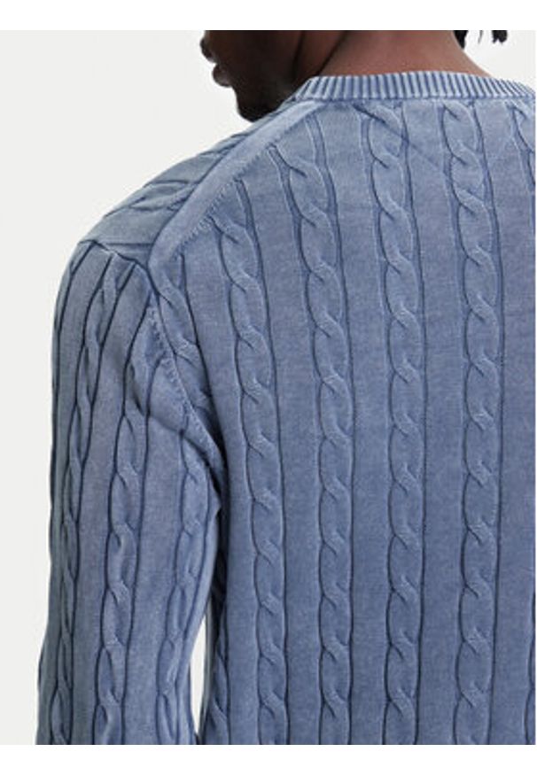 TOMMY HILFIGER - Tommy Hilfiger Sweter Classic MW0MW39524 Błękitny Regular Fit. Kolor: niebieski. Materiał: bawełna