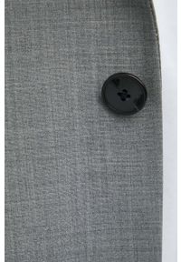 Hugo - HUGO marynarka z domieszką wełny kolor szary. Kolor: szary. Materiał: wełna. Wzór: aplikacja. Styl: klasyczny #6