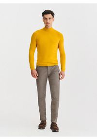 Pako Lorente - PAKO LORENTE – Żółty półgolf męski. Kolor: żółty, biały. Materiał: wiskoza, poliamid. Wzór: gładki, ze splotem #6