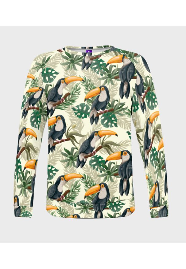 MegaKoszulki - Bluza damska fullprint Tukany. Długość: długie. Styl: klasyczny