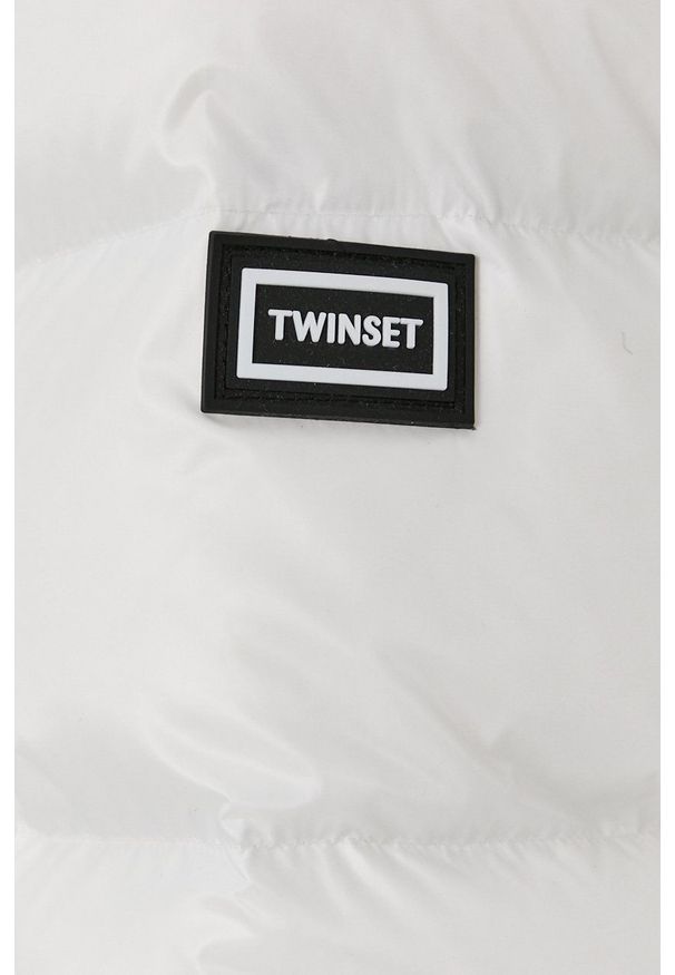 TwinSet - Twinset - Kurtka puchowa. Okazja: na co dzień. Kolor: biały. Materiał: puch. Styl: casual