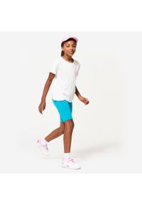 DOMYOS - Legginsy sportowe dla dzieci Domyos krótkie. Kolor: zielony, niebieski, wielokolorowy. Materiał: bawełna, materiał, elastan. Długość: krótkie. Styl: sportowy