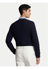 Polo Ralph Lauren Sweter 710775885001 Granatowy Regular Fit. Typ kołnierza: polo. Kolor: niebieski. Materiał: bawełna #4