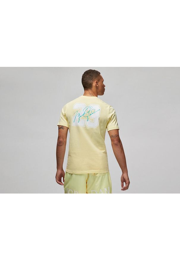 Nike - Koszulka męska nike air jordan essentials flight 23 crew tee citron tint. Kolor: żółty. Sport: bieganie