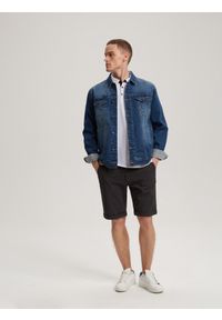 Diverse - Krótkie spodenki męskie PRM SH 302 W429 - grafit. Kolor: szary. Materiał: elastan, bawełna. Długość: krótkie. Wzór: melanż