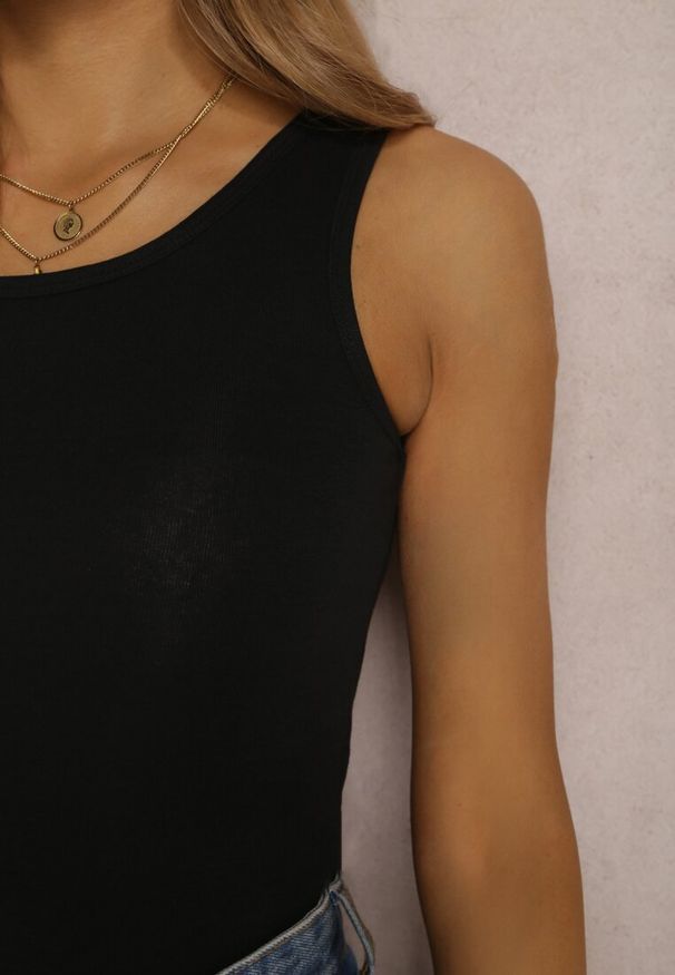 Renee - Czarny Top Bawełniany Philista. Kolor: czarny. Materiał: bawełna. Długość rękawa: na ramiączkach. Wzór: jednolity, gładki. Styl: sportowy