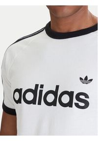 Adidas - adidas T-Shirt 3-Stripes Ringer KF0418 Biały Slim Fit. Kolor: biały. Materiał: bawełna #5