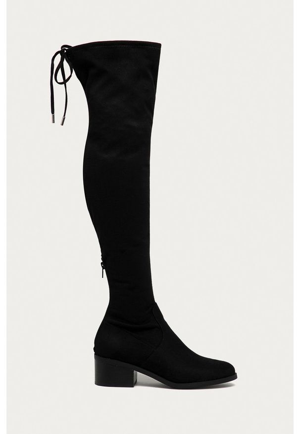 Steve Madden - Kozaki. Kolor: czarny. Materiał: guma. Szerokość cholewki: normalna. Obcas: na obcasie. Wysokość obcasa: średni