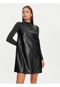 Vila Sukienka z imitacji skóry Dede 14099817 Czarny Slim Fit. Kolor: czarny. Materiał: skóra #1