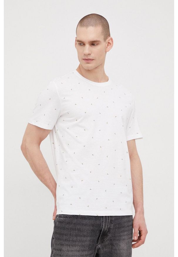 Tom Tailor t-shirt bawełniany kolor biały wzorzysty. Okazja: na co dzień. Kolor: biały. Materiał: bawełna. Styl: casual