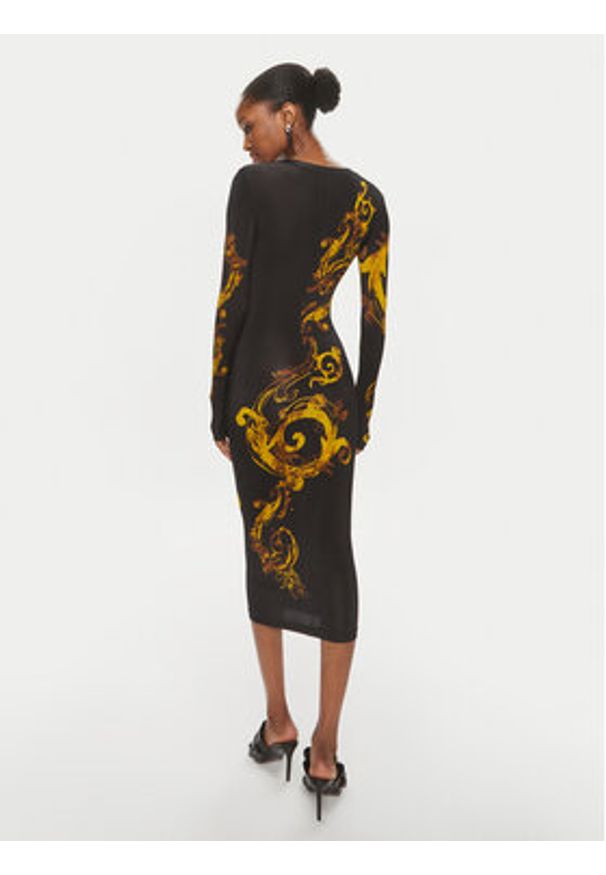 Versace Jeans Couture Sukienka codzienna 76HAO9P8 Czarny Slim Fit. Okazja: na co dzień. Kolor: czarny. Materiał: wiskoza. Typ sukienki: proste. Styl: casual