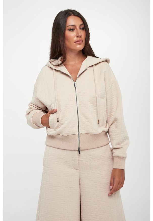 Bluza damska rozpinana z kapturem PESERICO. Typ kołnierza: kaptur