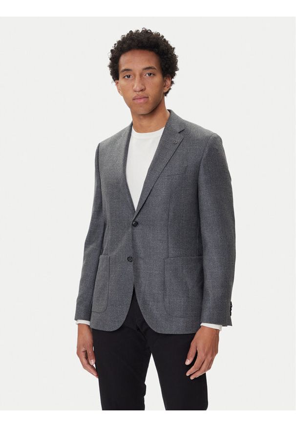 BOSS Marynarka BOSS-50551560 Szary Regular Fit. Kolor: szary. Materiał: wełna