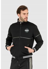 La Martina - LA MARTINA Czarna bluza męska na suwak, Rozmiar XL. Kolor: czarny