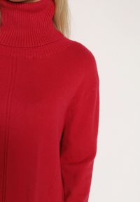 Born2be - Czerwony Sweter z Golfem i Dodatkiem Kaszmiru Rorizia. Okazja: na co dzień, do pracy. Typ kołnierza: golf. Kolor: czerwony. Długość: długie. Wzór: aplikacja. Materiał: kaszmir. Długość rękawa: długi rękaw. Sezon: zima, jesień. Styl: casual, klasyczny #3