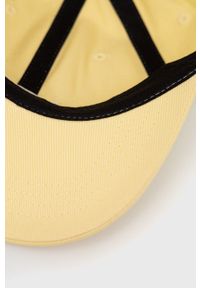 Vans czapka bawełniana kolor żółty z aplikacją. Kolor: żółty. Materiał: bawełna. Wzór: aplikacja