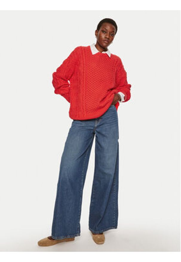 STAUD Sweter Tracy R24P3117CA Czerwony Oversize. Kolor: czerwony. Materiał: bawełna