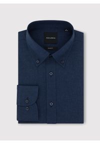 Pako Lorente - PAKO LORENTE – Granatowa koszula melanż. Kolor: niebieski. Materiał: bawełna. Długość rękawa: długi rękaw. Długość: długie. Wzór: melanż #8
