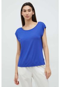 Calvin Klein Underwear t-shirt piżamowy kolor niebieski. Kolor: niebieski. Materiał: dzianina. Długość: krótkie