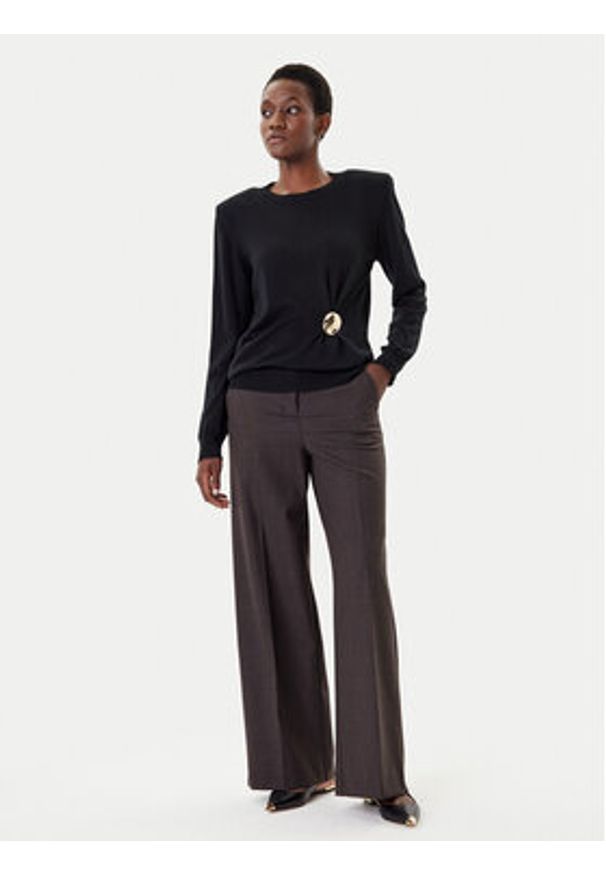 SIMONA CORSELLINI - Simona Corsellini Sweter A25CPMGE0301 Czarny Regular Fit. Kolor: czarny. Materiał: wełna