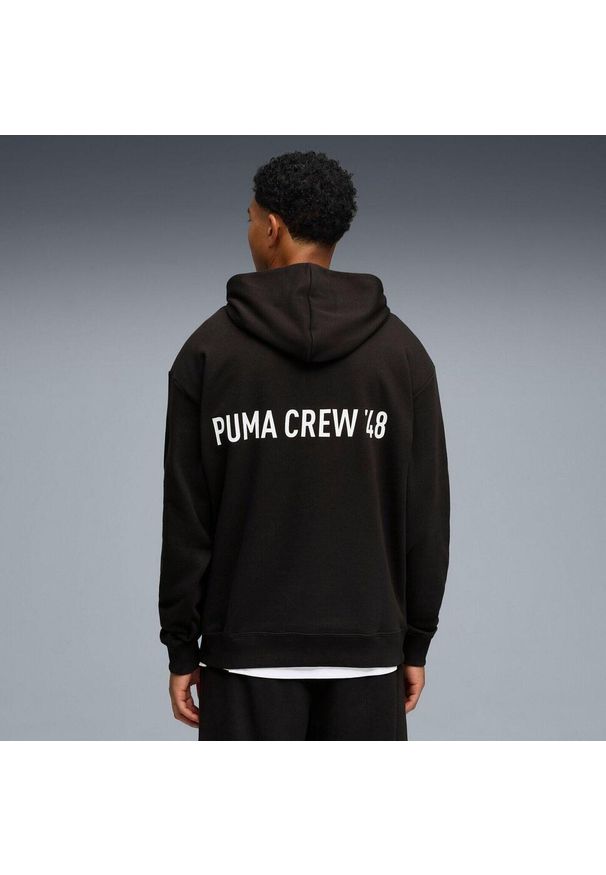 Bluza z kapturem Puma M Graphic French Terry Hoodie, Mężczyźni. Typ kołnierza: kaptur. Kolor: czarny. Materiał: poliester, materiał