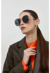 Gucci okulary przeciwsłoneczne GG1206SA damskie kolor czarny. Kształt: okrągłe. Kolor: czarny