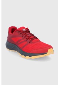 salomon - Salomon Buty męskie kolor czerwony. Nosek buta: okrągły. Zapięcie: sznurówki. Kolor: czerwony. Materiał: guma. Szerokość cholewki: normalna #2