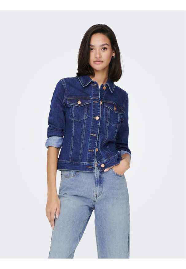 JDY Kurtka jeansowa 15281572 Niebieski Regular Fit. Kolor: niebieski. Materiał: jeans, bawełna