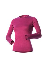 FJORK MERINO - Koszulka z długim rękawem damska 100% wełny merynosów - Bjork 210. Kolor: różowy. Materiał: wełna. Długość rękawa: długi rękaw. Długość: długie. Sezon: zima. Sport: narciarstwo