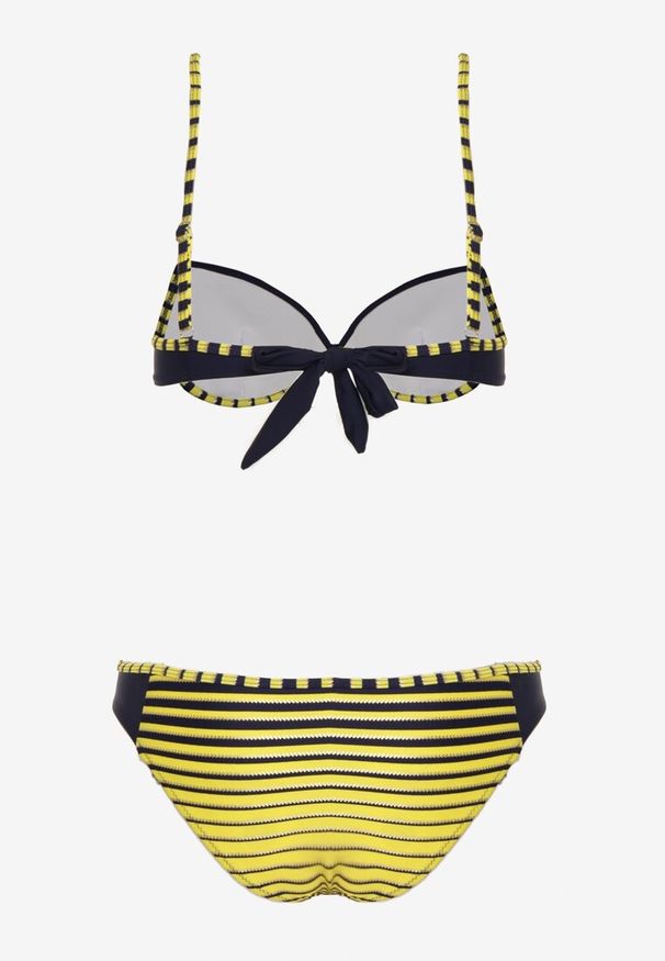 Renee - Żółte Bikini Dwuczęściowe w Paski Biustonosz i Figi Wialisa. Kolor: żółty. Wzór: paski