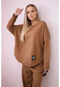 Inny - Komplet bawełniany bluza + spodnie camelowy. Materiał: bawełna