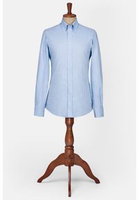 Lancerto - Koszula Niebieska w Jodełkę Gobi. Typ kołnierza: button down. Kolor: niebieski. Materiał: tkanina, bawełna. Wzór: jodełka. Styl: vintage, elegancki