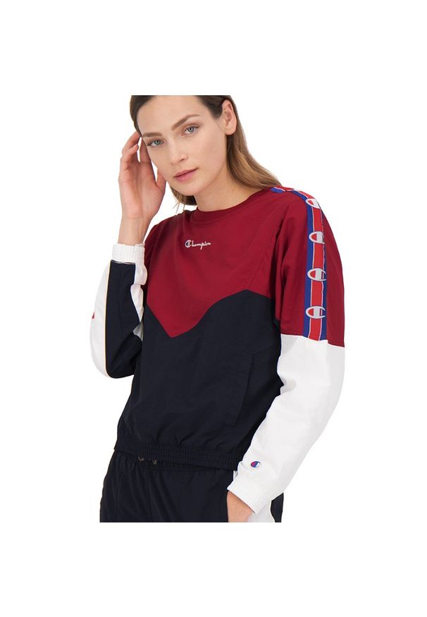 Champion - CHAMPION COLOUR BLOCK TRACK SWEATSHIRT > 112550-RS517. Materiał: materiał, poliamid. Długość rękawa: długi rękaw. Długość: długie. Wzór: aplikacja. Styl: sportowy, klasyczny