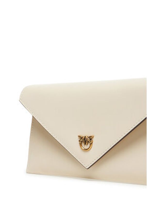 Pinko - PINKO Torebka Flat Purse Mini AI 25-26 PCPL 105347 A0F1 Écru. Materiał: skórzane