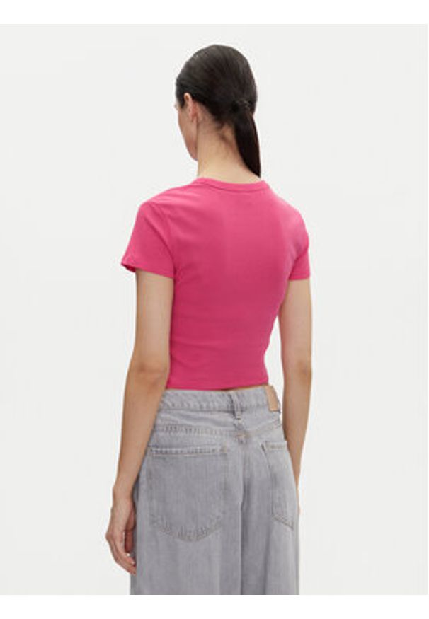 Hugo - HUGO T-Shirt Delanor_2 50539132 Różowy Cropped Fit. Kolor: różowy. Materiał: bawełna