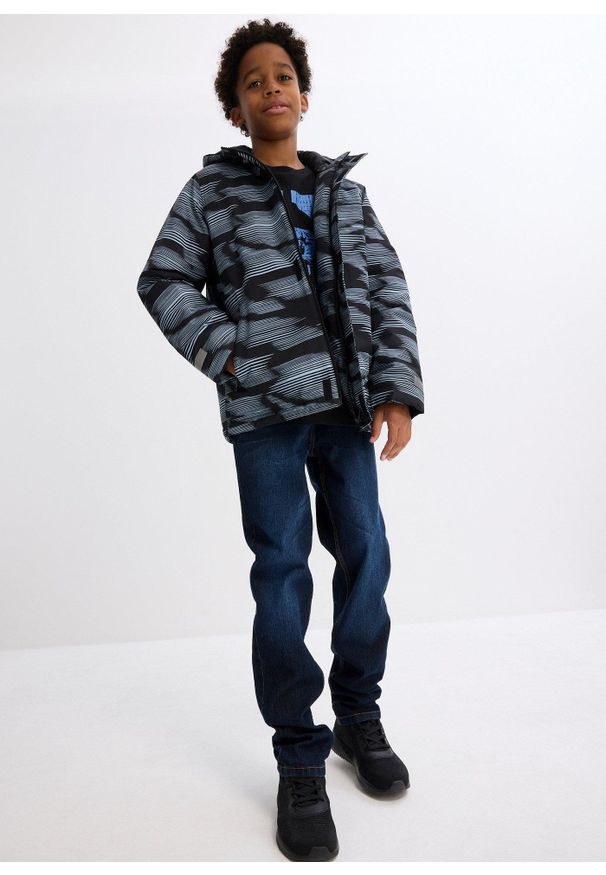 bonprix - Wodoodporna kurtka funkcyjna z odblaskowymi detalami. Kolor: czarny