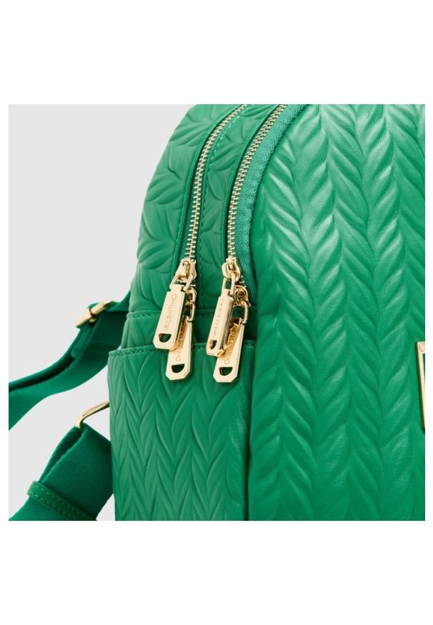 Valentino by Mario Valentino - VALENTINO Tłoczony zielony plecak z logo sunny re backpack. Kolor: zielony