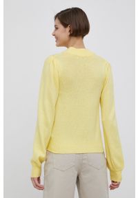 JDY sweter damski kolor żółty lekki. Okazja: na co dzień. Kolor: żółty. Materiał: dzianina. Długość rękawa: długi rękaw. Długość: długie. Wzór: gładki. Styl: casual #2