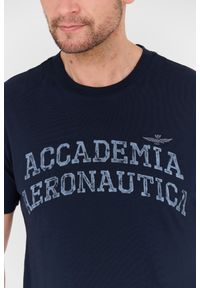 Aeronautica Militare - AERONAUTICA MILITARE Granatowy bawełniany męski t-shirt M.C., Rozmiar S. Kolor: niebieski. Materiał: bawełna #3