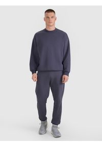 4f - 4F Spodnie dresowe joggery uniseks - szare XL. Kolor: szary. Materiał: dresówka. Wzór: gładki, ze splotem