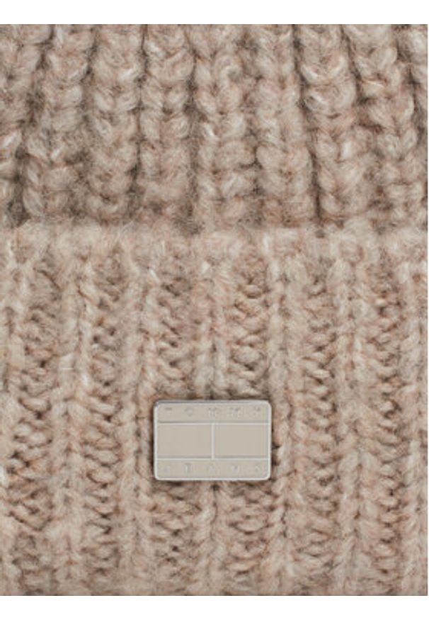 Tommy Jeans Czapka City Bold AW0AW16786 Beżowy. Kolor: beżowy. Materiał: materiał, wełna