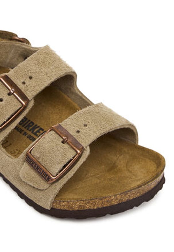 Birkenstock Sandały Milano As 1029465 S Beżowy. Kolor: beżowy. Materiał: zamsz, skóra