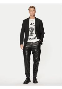 Hugo - HUGO Spodnie z imitacji skóry Geza2511 50534827 Czarny Regular Fit. Kolor: czarny. Materiał: skóra #4
