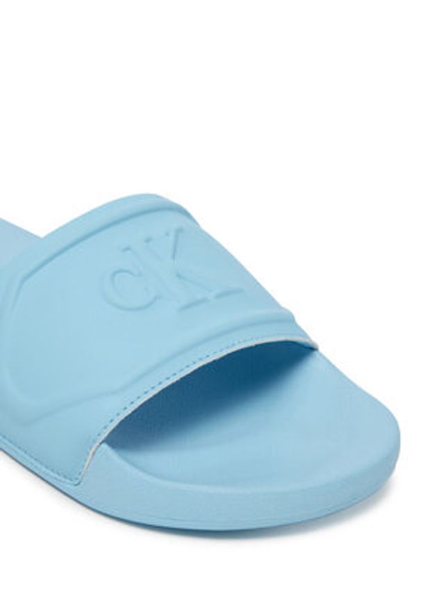 Calvin Klein Jeans Klapki Slide Pu Hf Mg YW0YW01879 Błękitny. Kolor: niebieski. Materiał: skóra