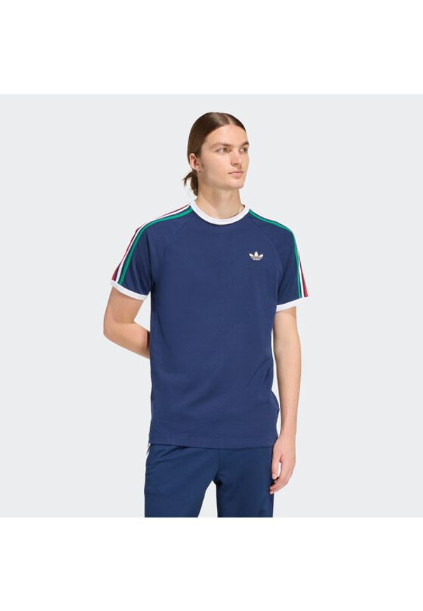 Adidas - adidas T-Shirt 3-Stripes KE3536 Granatowy Regular Fit. Kolor: niebieski. Materiał: bawełna